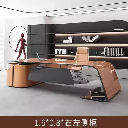 European High Quality Office Desk Cheap Executive Study Standing Office Desk Storage Floor Boss Wooden Escritorio...