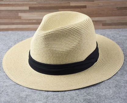 Over Size Straw Paper Sun Hat for Men Big Head  Panama Hats Male Outdoor Fishing Beach Foldable Jazz Top Hat Sunscreen Hats