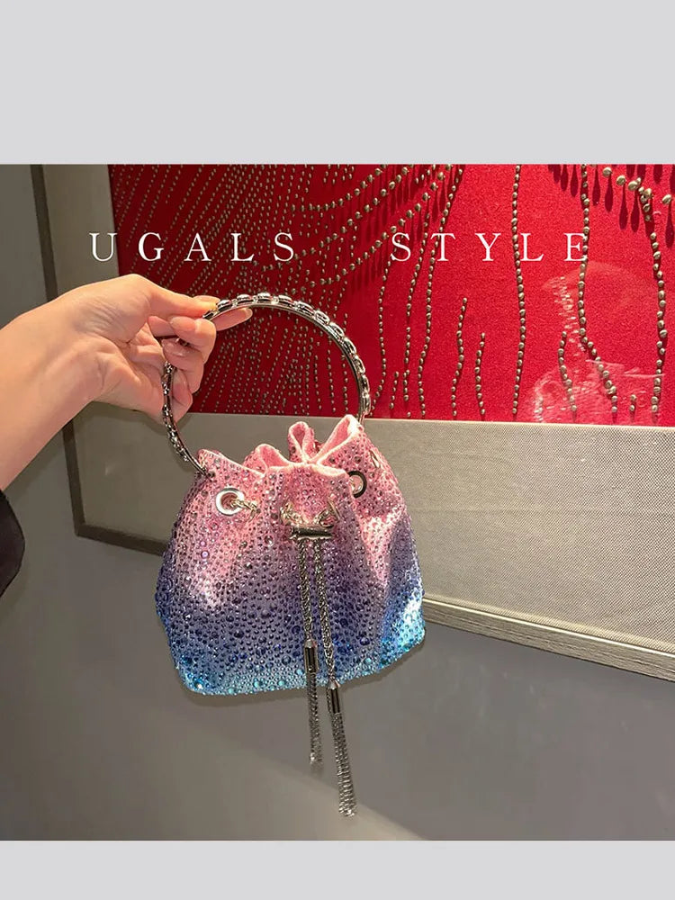 Rhinestone Bag Evening Clutch Bag Purses And Handbag Luxury Designer Shoulder Bag Shiny Crystal Clutch Purse Bucket Bag...
