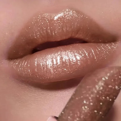 Glitter Pearlescent Lipstick, Waterproof Long Lasting Lip Color, Hydrating Plump Lips for Daily & Party Makeup