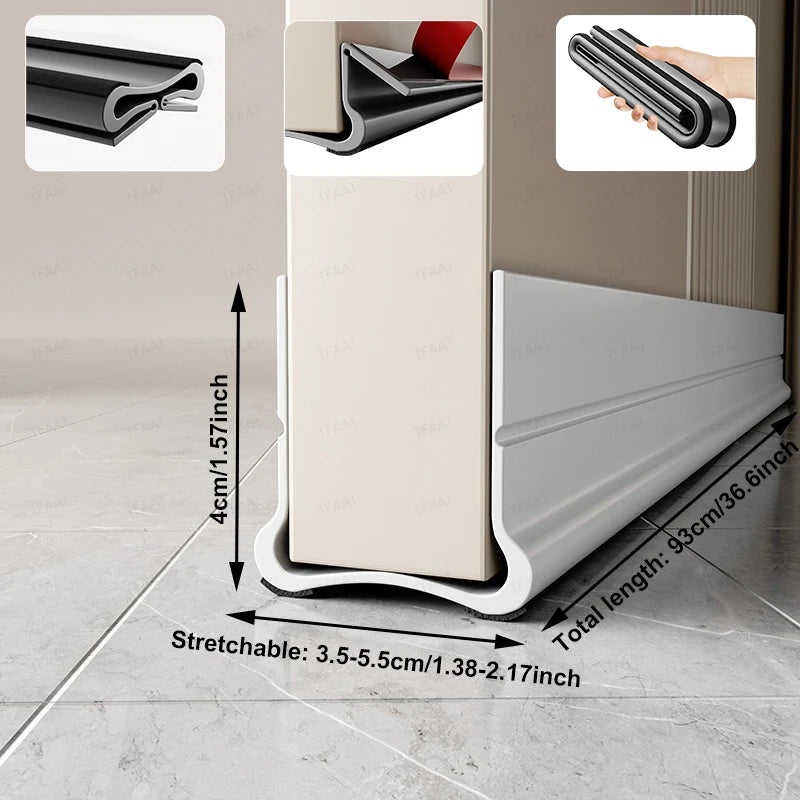 Flexible Door Bottom Sealing Strip Door Gap Soundproofing Wind and Dust Proof Weather Strip Under Door Draft Stopper Tape