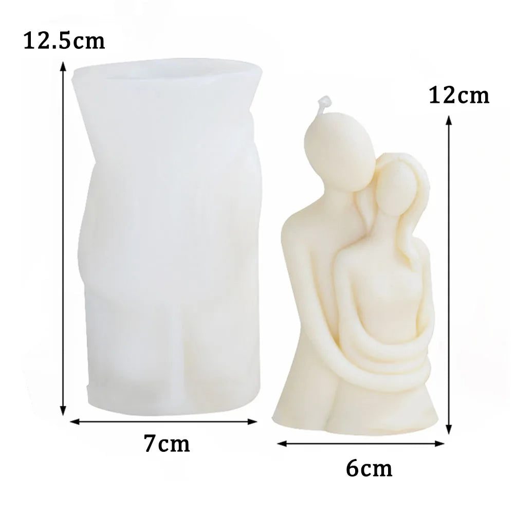 Embrace Lovers Portrait Candle Silicone Mold 3D Handmade Abstract Scented Candle Gypsum Resin Making Mould Craft Home Decor Gift