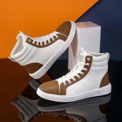Men Women Skateboard Shoes High Top Unisex Lightweight Waterproof Sneakers Non-Slip Durable PU Casual Street Footwear