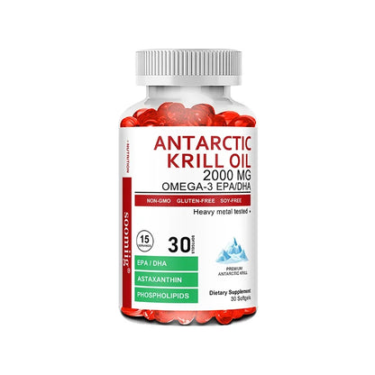 Antarctic Krill Oil - Supports Brain,Cardiovascular,Joint,Eye & Skin Health - Omega-3 EPA, DHA, Astaxanthin - 120...