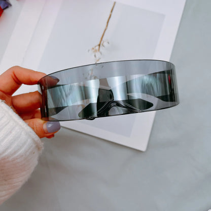 New Arrival Y2k women Sunglasses Laser Eyeglasses technological sense Mirrored Lens Eyewear Glasses integrated Men sun...