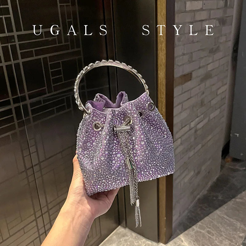 Rhinestone Bag Evening Clutch Bag Purses And Handbag Luxury Designer Shoulder Bag Shiny Crystal Clutch Purse Bucket Bag...