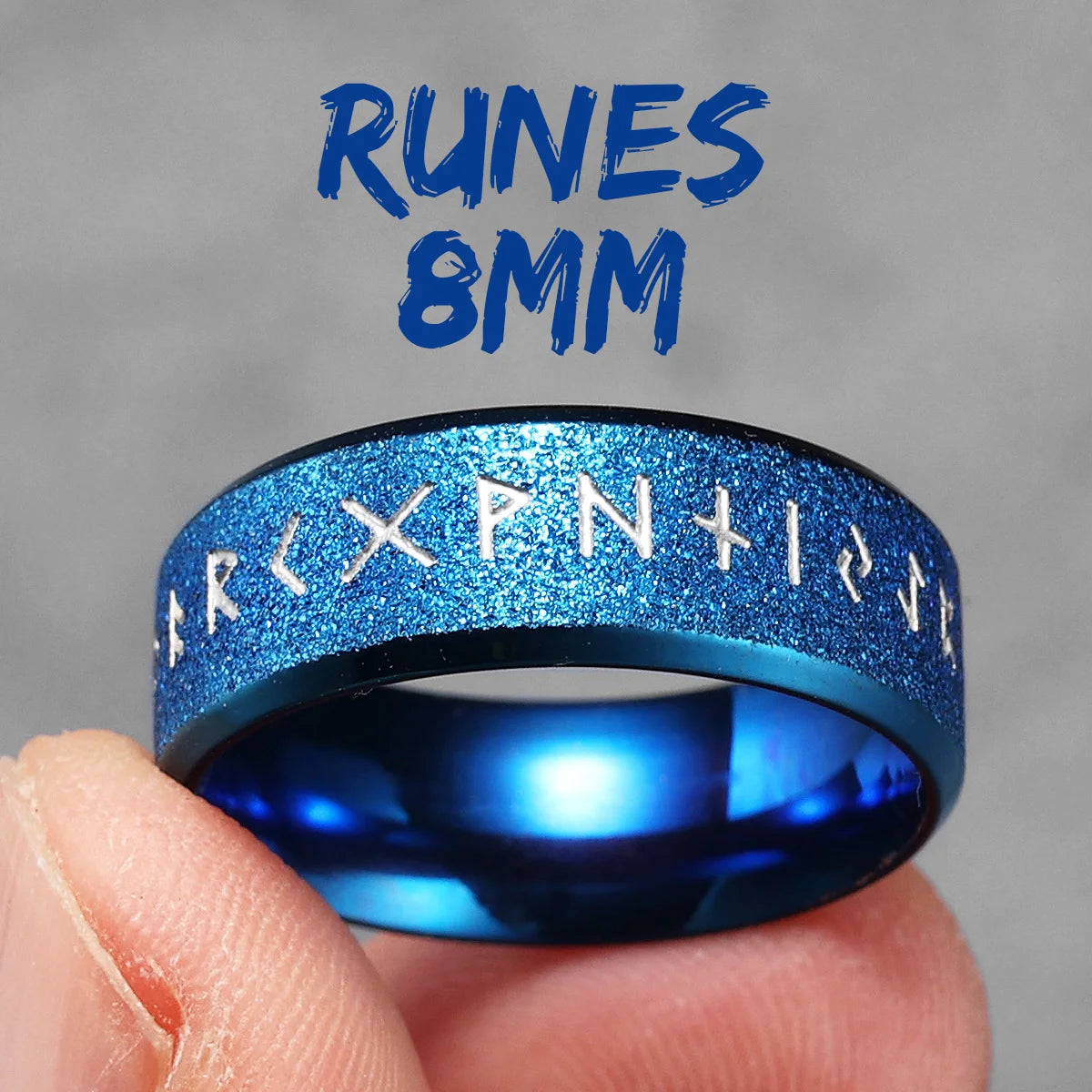 Viking Runes Simple Matte Shiny Stainless Steel Men Rings Punk New In For Male Women Fashion Jewelry Creativity Gift Wholesale