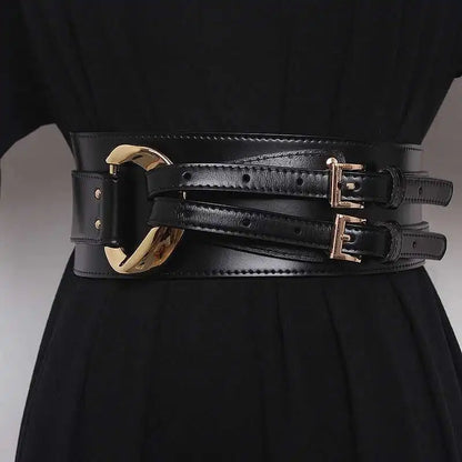 LANMREM Fashion PU Leather Belt Irregular Cowhide Waist Women's Decorative Suit Dress Sweater Waist Belts 2025 New...