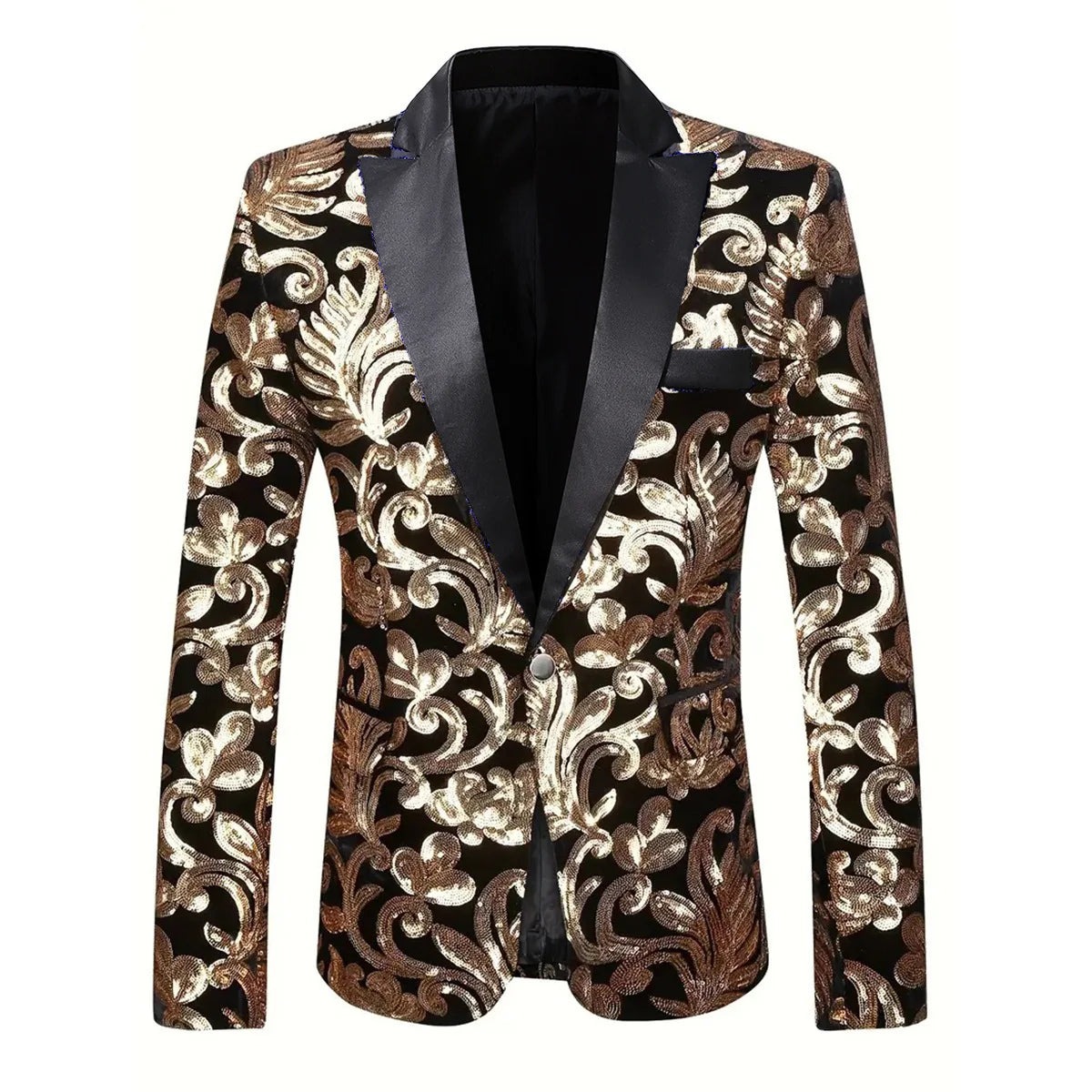 Shiny Sequin Embellished Single Button Stage Performance Outerwear in Blue Gold Green Purple Options for Men's Red Suit...