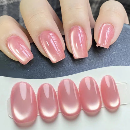 BORN PRETTY 10ml Pink Glass Bead Cat Magnetic Gel Nail Polish Spring Moonlight Jelly Crystal Semi Permanent Soak Off Manicure