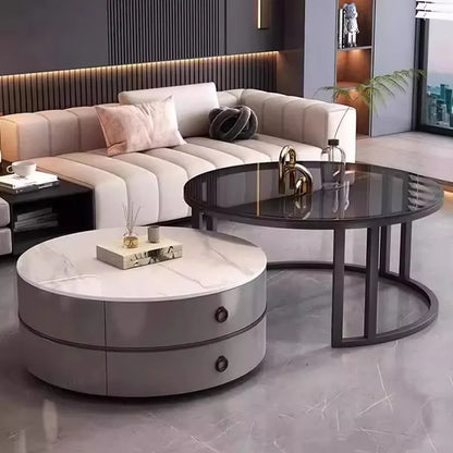 Glam Nordic Coffee Tables Round Simple Luxury Metal Coffee Tables Design Modern Muebles Para El Hogar Living Room Furniture - Kimlud