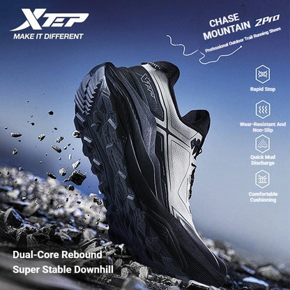 Xtep Chase Mountain 2.0 Pro Professional Outdoor Trail Running Shoes For Men Rebound Anti-Slip Wear-Resistant...