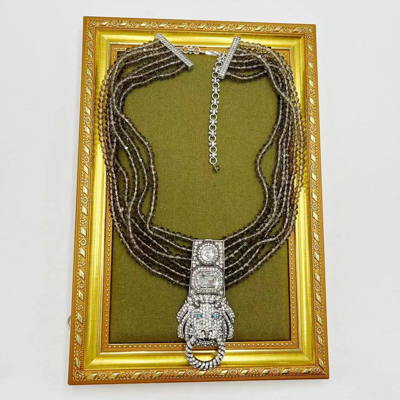 Qingdao Heavy Industry Retro Style Necklace Artistic Glass Multi-Layer Standard Relief Western Necklace | Kimlud Premium...