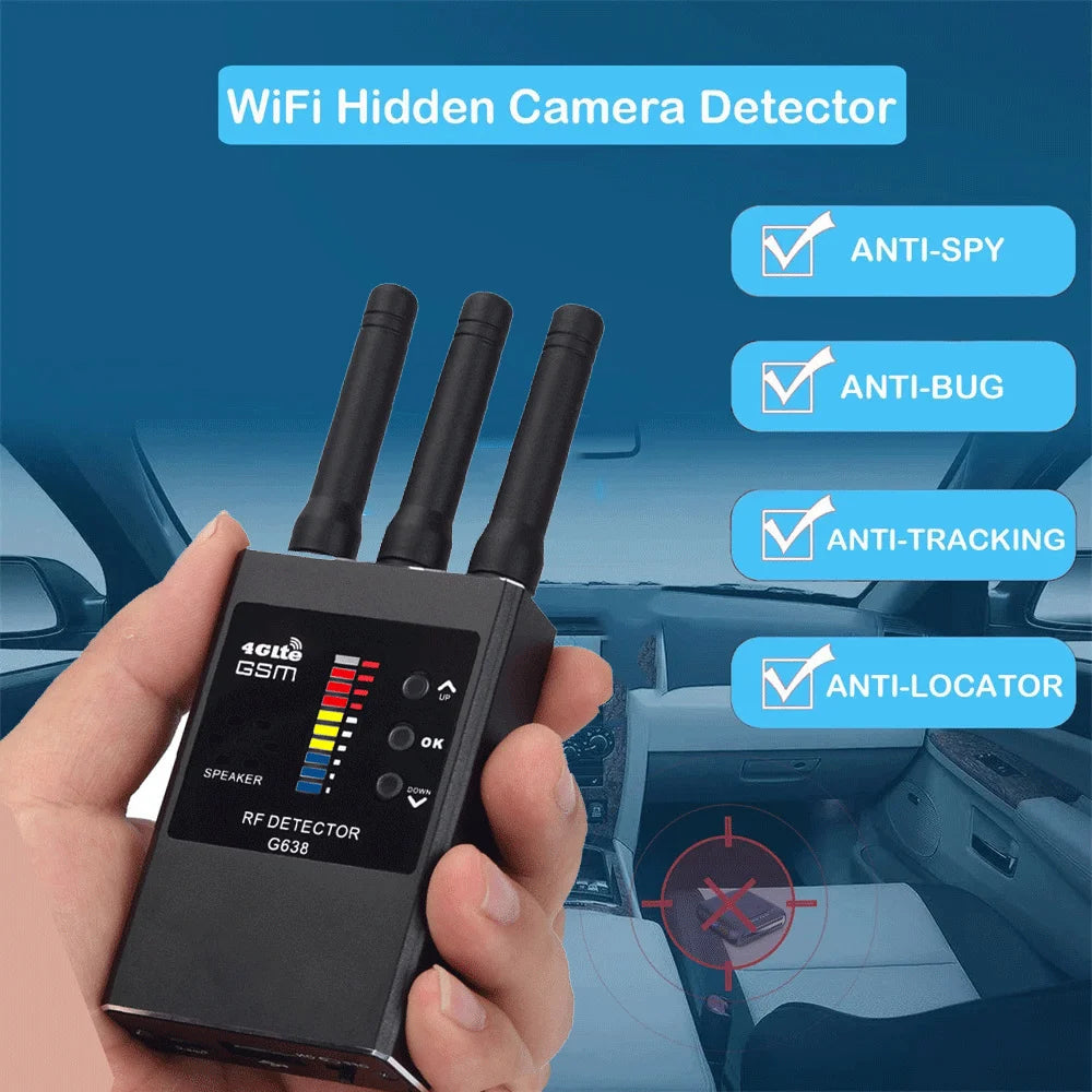 G638 Anti Spy Wireless RF Signal Detector Bug GSM GPS Tracker Hidden Camera Eavesdropping Device Military Professional...