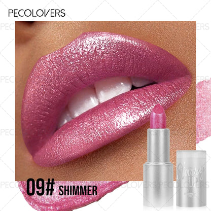 1pc Sparkling Pearlescent Lipstick, Long-Lasting, Shimmering Glitter Finish, Ideal for Music Festivals & All Skin Types...