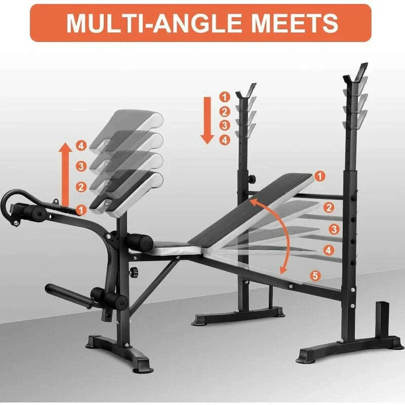Adjustable Weight Bench Set Workout Equipment for Home Workouts Bench Press Leg Developer Home Gym Full Body Workout