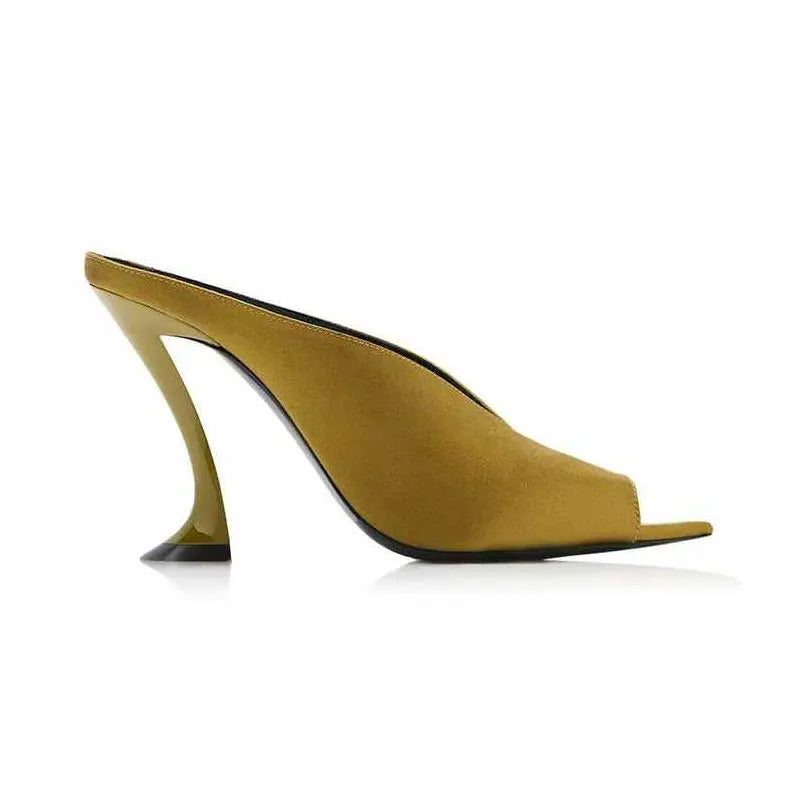 2026 Women Summer Pointed Toe Strange Heels Shoes For Woman's Peep Toe Solid Color Slip-On High Heeled Pumps Sexy Ladies Sandals - Kimlud