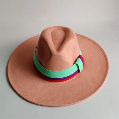Grayish Brown Suede Hat Wide Brim 2026 NEW Fedora Hat Men Women Autumn Winter Felt Hats Classic Church Fedoras Chapeau...