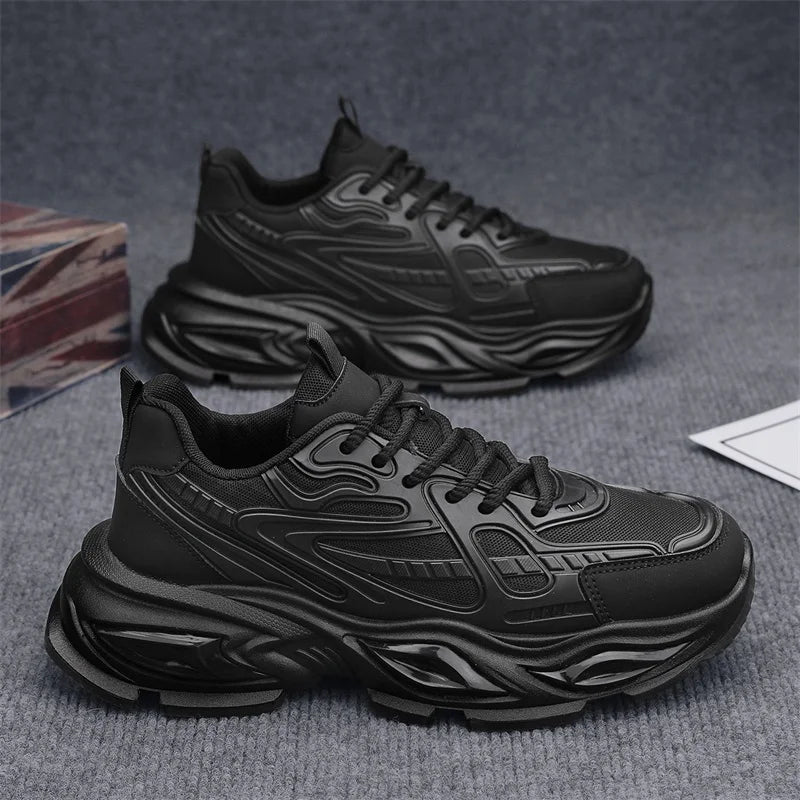 Chunky Sneaker Men Original Designer Breathable Sport Shoes Fashion Casual Leather Fabric Height Increased Platform Tennis Shoes