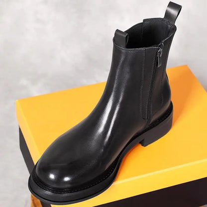 2025 British Men's Tide High Top Round Head Locomotive Premium Sleeve Cigarette Short Chelsea Boots | Kimlud...