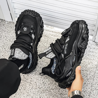 Thick Sole Heightened Comfortable Breathable Sports Shoes 2025 Autumn  New Men's Casual Footwear Mesh Anti Slip Running Sneakers