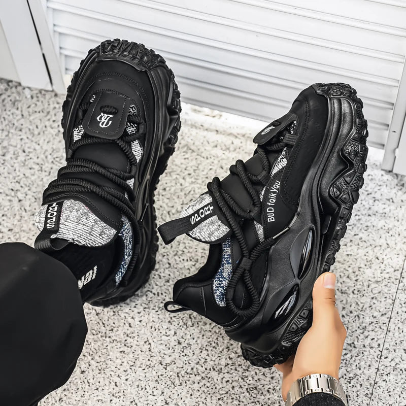 Thick Sole Heightened Comfortable Breathable Sports Shoes 2025 Autumn  New Men's Casual Footwear Mesh Anti Slip Running Sneakers