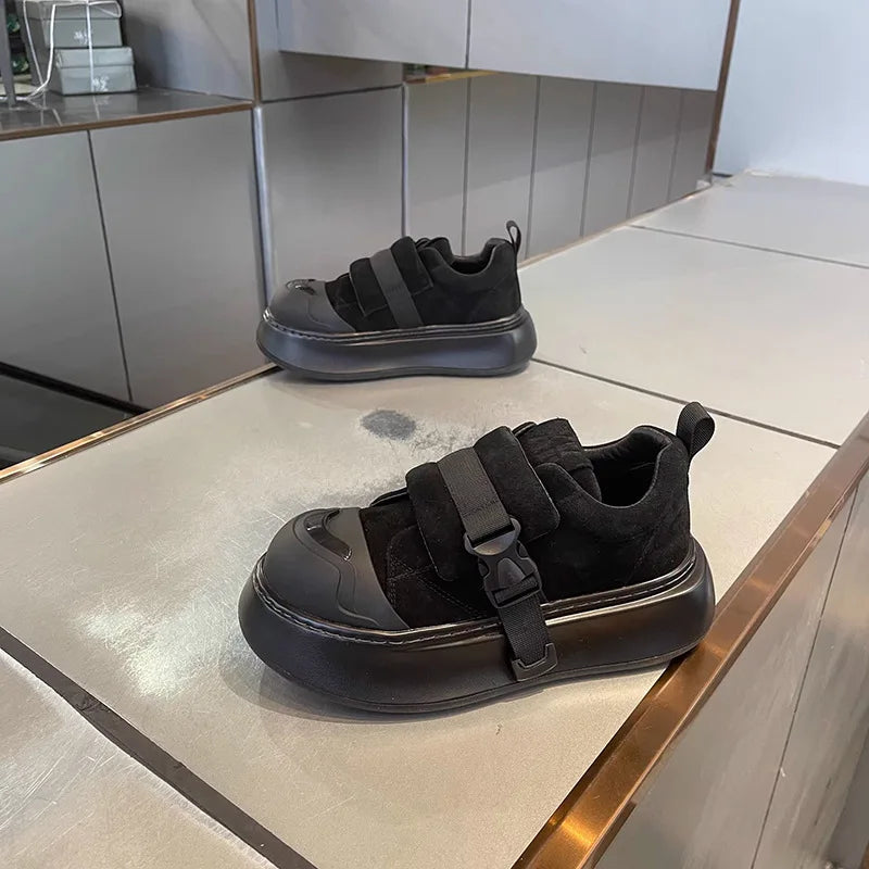 High Quality Men Height Increasing Platform Sneakers New Fashion Air Cushion Men Leather Casual Shoes Versatile Vulcanized Shoes