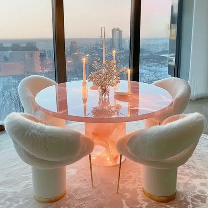 Square Ice Crack Onyx Luminous Coffee Table Tea Table for Bar Pub Restaurant 48'' 1200mm Back Lighted Translucent Furniture - Kimlud