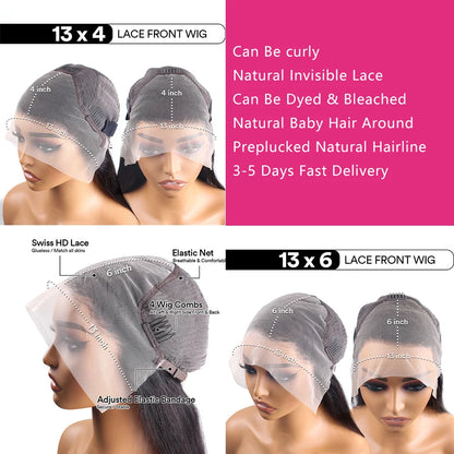 Highlight Wig Human Hair Ombre Deep Wave 13x6 HD Lace Frontal Wigs 4/27 Color Glueless Water Wave Curly Lace Front Wig 250 Density For Women ﻿