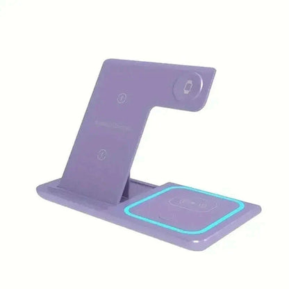 Desktop 3 In 1 Wireless Charger Stand Pad Foldable Phone Fast Charging Station Holder For iPhone 16 15 14 Pro Max iWatch Airpods