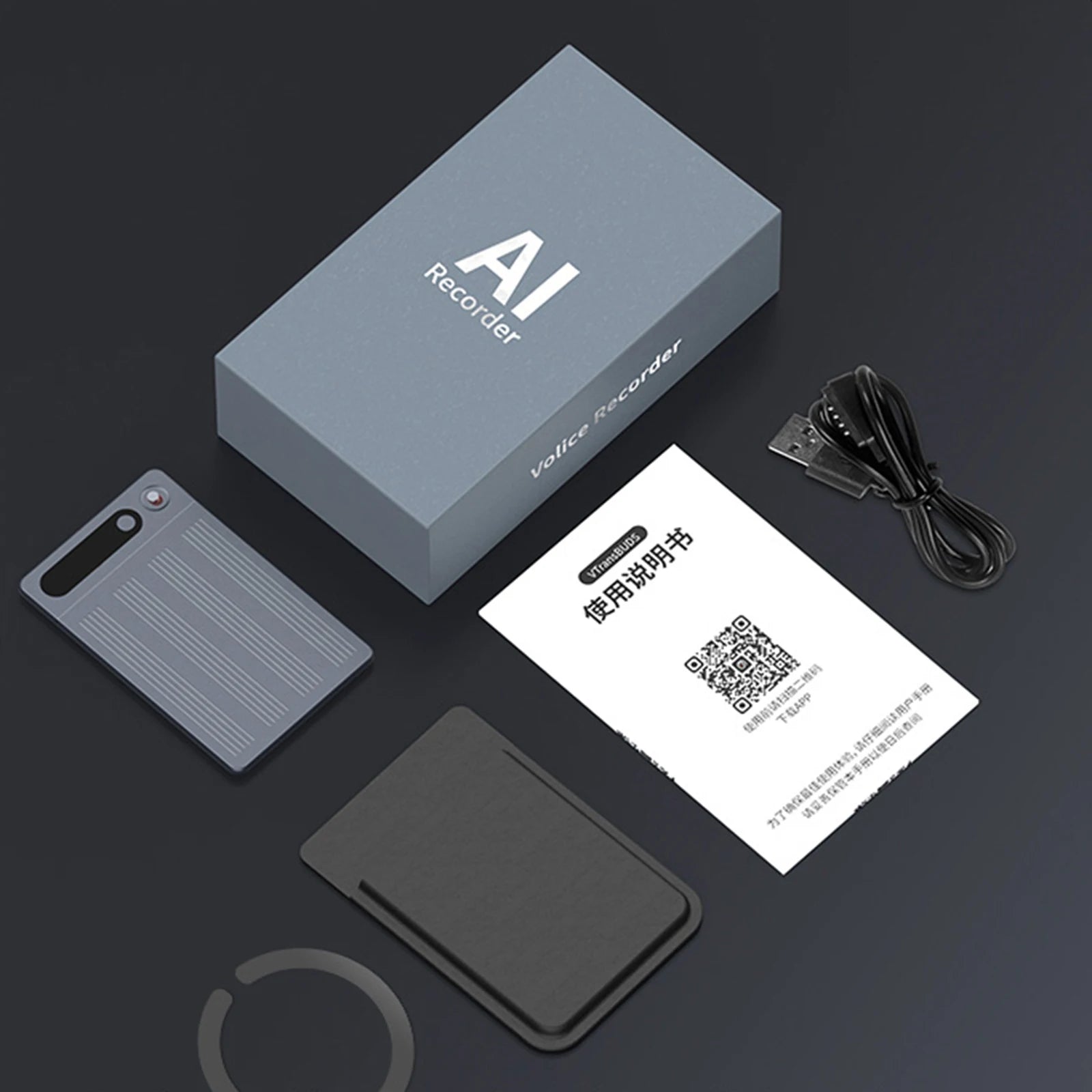 New 64G AI Voice Recorder APP Control Audio Recorder Transcribe & Summarization with ChatGPT Audio Dictaphone for Meetings/Calls