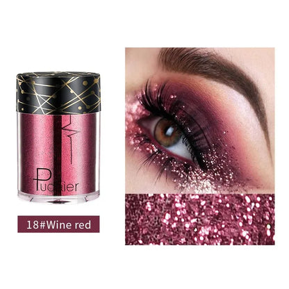 36 Colors Monochrome Eyeshadow Glitter Sequins High Gloss Face Body Glitter Pearlescent Easy-to-color Eye Shadow...