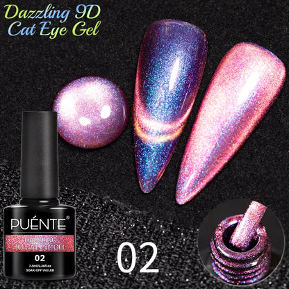 7.5ML Sparkling Reflective Glitter Gel Nail Polish Pink Purple Red Blue Colors Dark Flashing Nail Gel Soak Off UV Nail Varnish