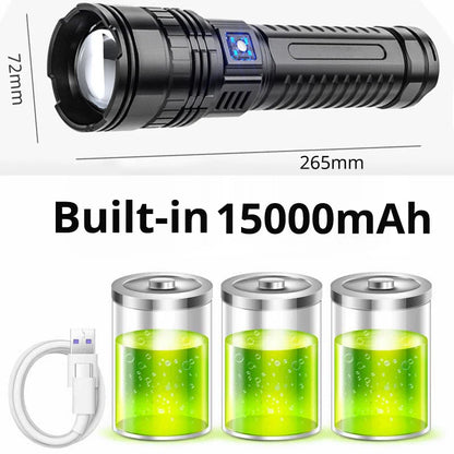 10000000LM Ultra Strong Flashlight White Laser LED + COB Outdoor Extra Long-range Ultra Bright Laser Torch Cannon Hernia Lamp