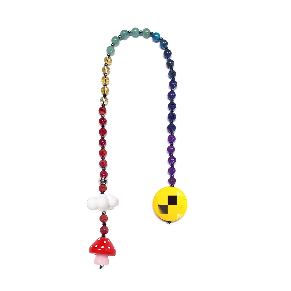HERLOOK Y2K Bohemian Bag Charm for Women Red Heart Colorful Beads Chakra Energy Healing Pendant Fashion Jewelry Gift...
