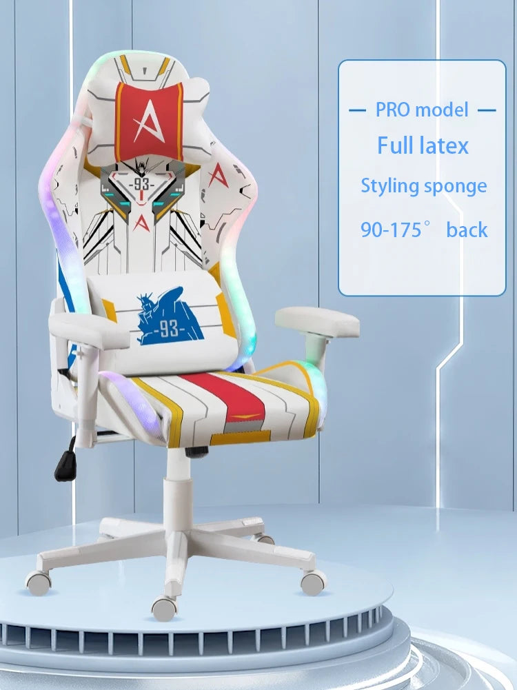 2026 New Gaming Chair LED Light Office Home Computer Chair Lift Swivel Reclining Boss Chair PRO Mode with Footrest