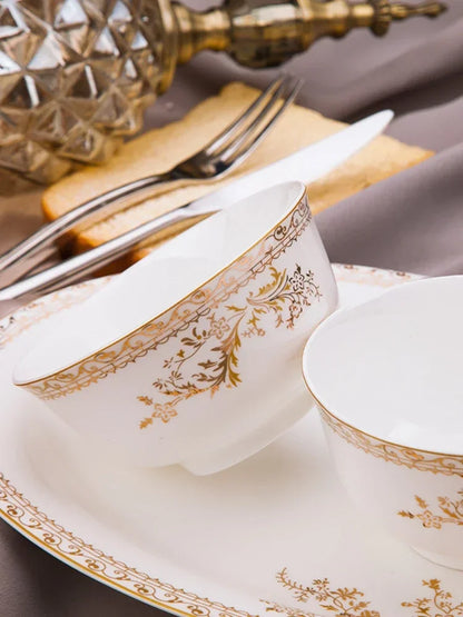 Porcelain Dinner Set Bone China Tableware Ceramic Dish Ensemble Dinnerware Collection Elegant Diner Service Kit - Kimlud