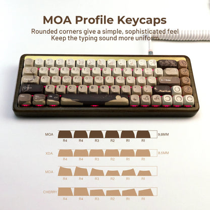 XVX Brown MOA Keycaps Chinese Style PBT Keycaps 140 Keys Thermal Sublimation Cherry MX Mechanical Keyboard Keycaps Accessories
