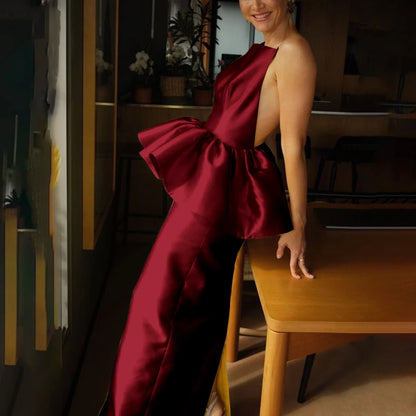 Summer Fashion Custom Made Evening Gown Vibrant Strapless Backless Sleeveless Cocktail Dress Simple Elegant Charming Dress