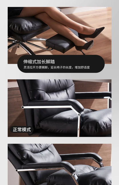 Modern Ergonomic Chair Comfy Nordic Designer Executive Footrest Backrest Wheels Chair Lazy Ergonomic Cadeira Gamer Furniture - Kimlud