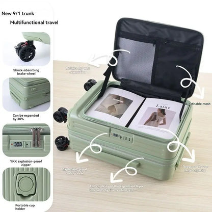 19 minutes ago, the expandable zipper box with an open lid is 20 inches. It is a male suitcase and a travel suitcase for female