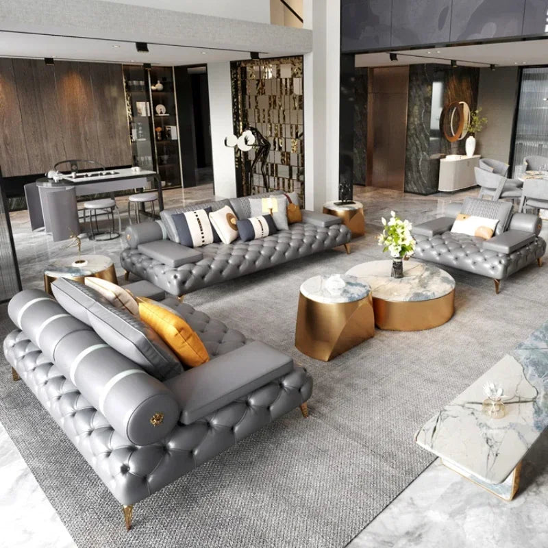 Italian Genuine Leather Sofas Sectional Modern Luxry Designer Loveseat Sofa 3 Piece Set Woonkamerbanken Living Room...