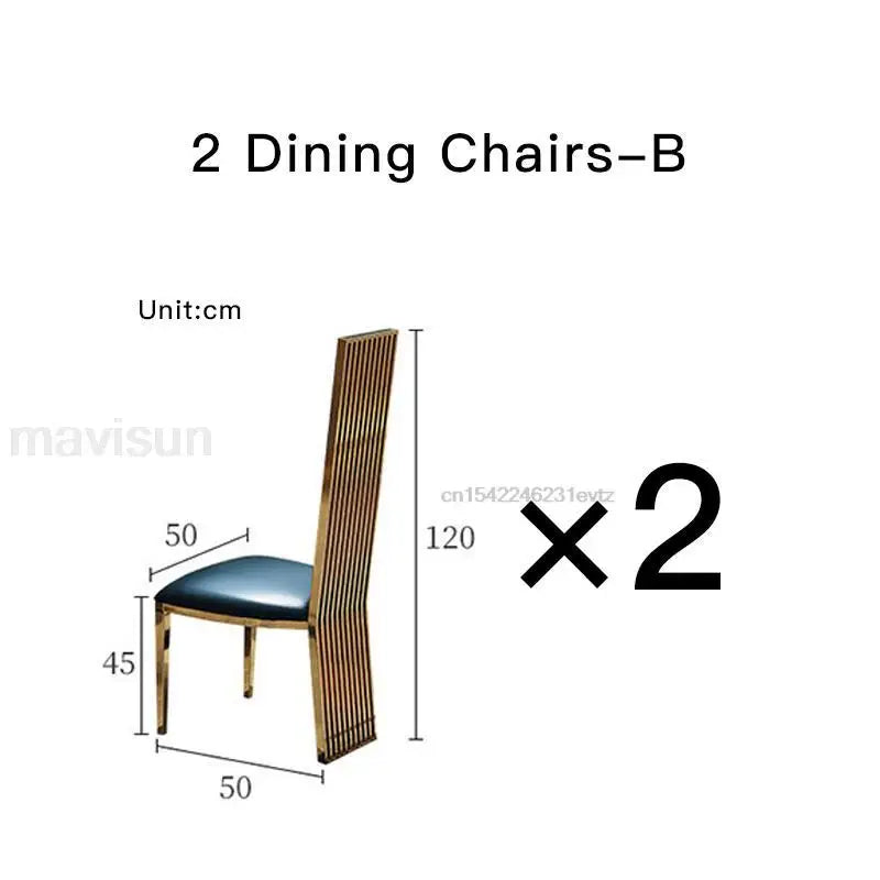 Luxury White Marble Dining Table And Chair Combination Rectangular Kitchen Tables Italian Type Large Concise Modern Furniture - Kimlud