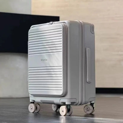 Wide Handle Trolley Suitcase Scalable Large Capacity Case Rolling Luggage Side Opening Pocket Bag With TSA Lock Colorful Wheels