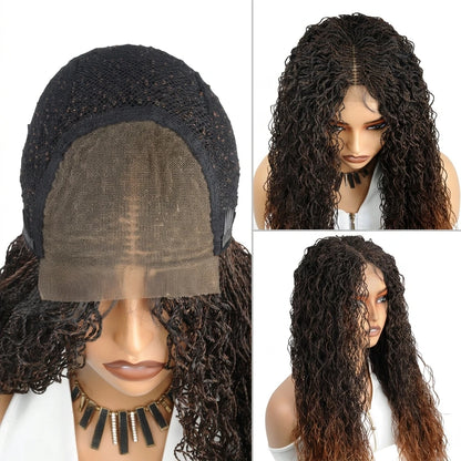 Micro Twist Braided Wig For Black Women Synthetic Two Strand Twist Hair Full Lace Front Wig Natural Protective Style