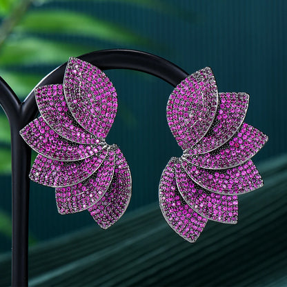 GODKI Red Carpet New Leaves Drop Dangle Earrings for Women Wedding Full Micro Cubic Zircon High Jewelry Dubai Bridal Earring