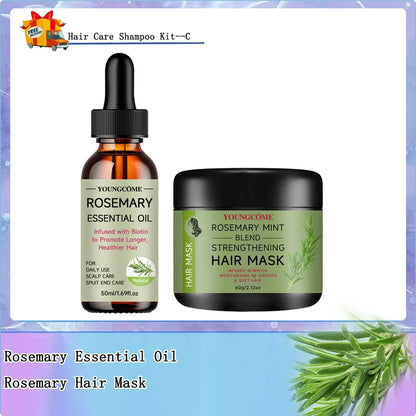 Rosemary Hair Essential Oil hair mask Nourishing Hair Oil Smoothing Shine Soft Hair Serum Repair Damaged Frizz Dry Hair Treatmen