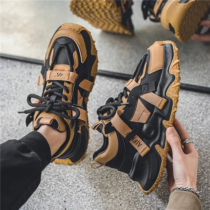 Spring Autumn New Exquisite Men's Casual Sneakers Fashion Trend Thick soled Height Increasing Breathable Outdoor Running Shoes