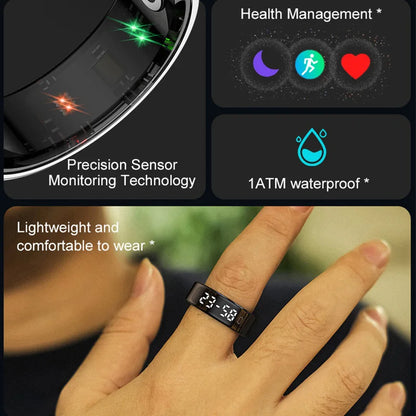 R11C Smart Ring Men Women Display Screen Gesture Swipe Video Smartring Waterproof Heart Rate Sleep Monitor Qring for Android IOS