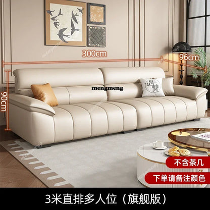 Genuine Leather Fancy Sofas Living Room Unique Lounge Floor Couches Puffs Italian Modern Divani Da Soggiorno Hotel Furniture - Kimlud